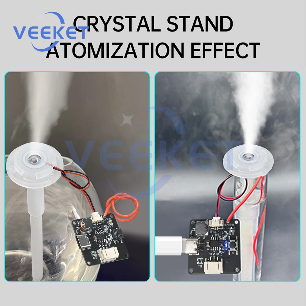 

DC 5V Ultrasonic Atomizer Module Single Spray Type C with Anti-Dry Burning Anhydrous Detection for Humidification