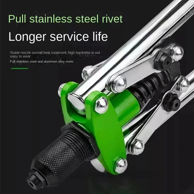 Heavy Duty Rivet Gun, Robust Professional Riveter, Pop Rivet Gun Set, Manual Riveting Tool for Metal, Wooden, Plastic