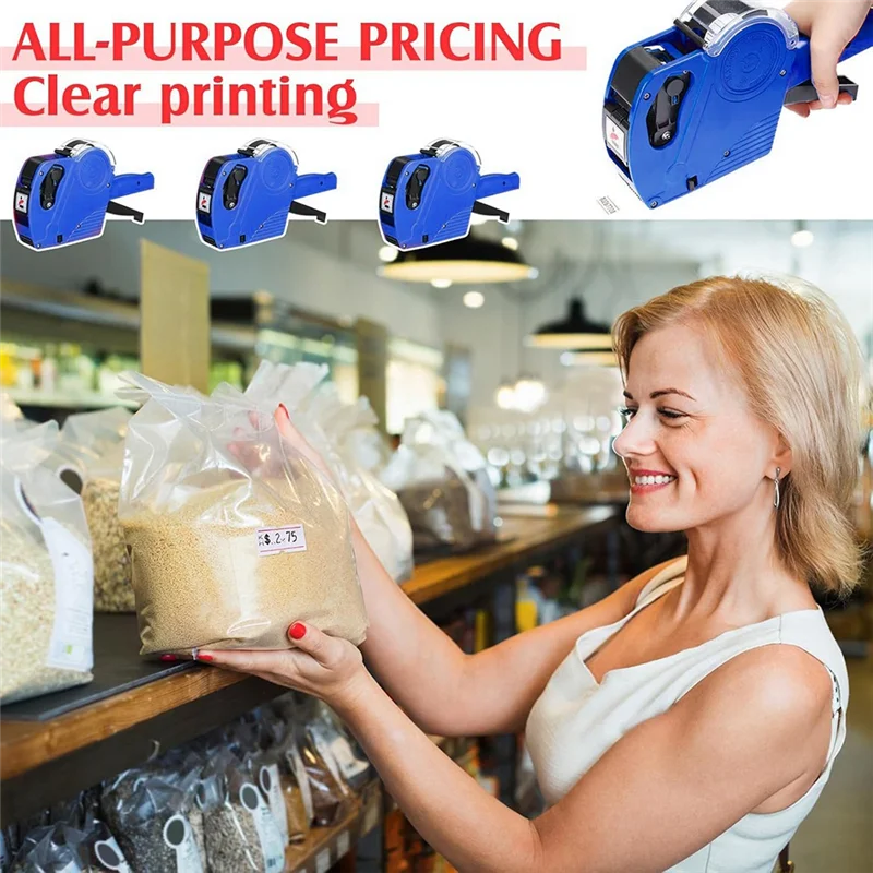 Exquisite Workmanshipp-3 Pack 8 Digits Price Tag-Gun Pricing-Gun Label Pricing-Gun Kit With 30 Rolls Labels & 9 Ink Rollers