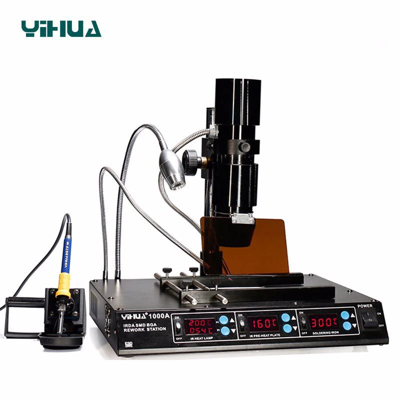 YIHUA 1000A Soldering Station BGA Rework Station Laptop Motherboard Repairing Tools BGA Machine IR Station 110V 220V EU US