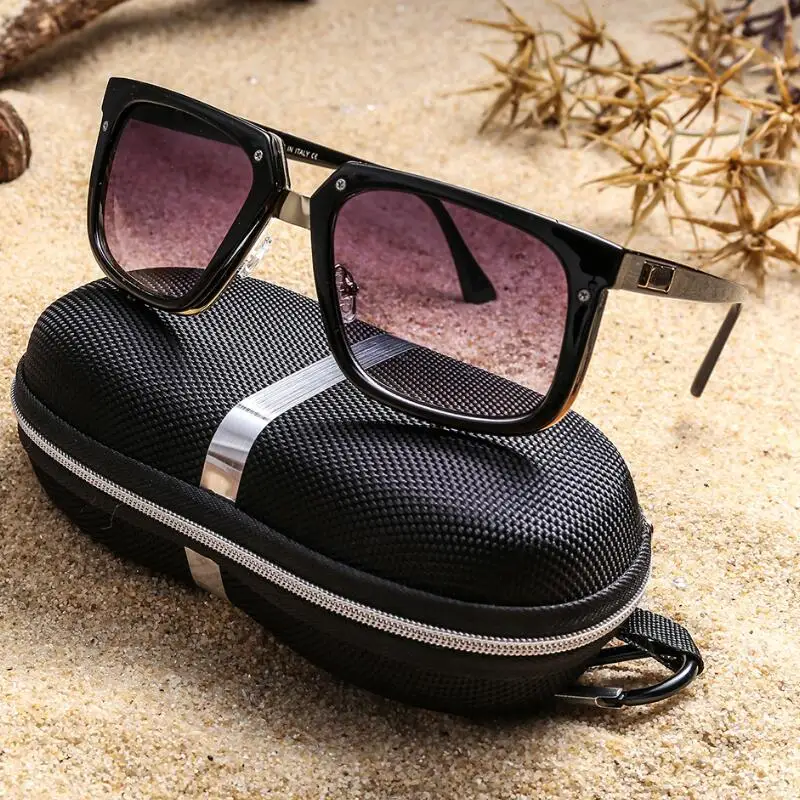 

New Fashion Big Frame Sunglasses Men Square Metal Sun Glasses Women Retro Sun Glasses Vintage High Quality Gafas Oculos De Sol