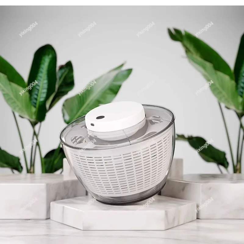 Stainless Steel Electric Salad Spinner Multifunctional Vegetable Fruit Dehydrator Drain Dryer