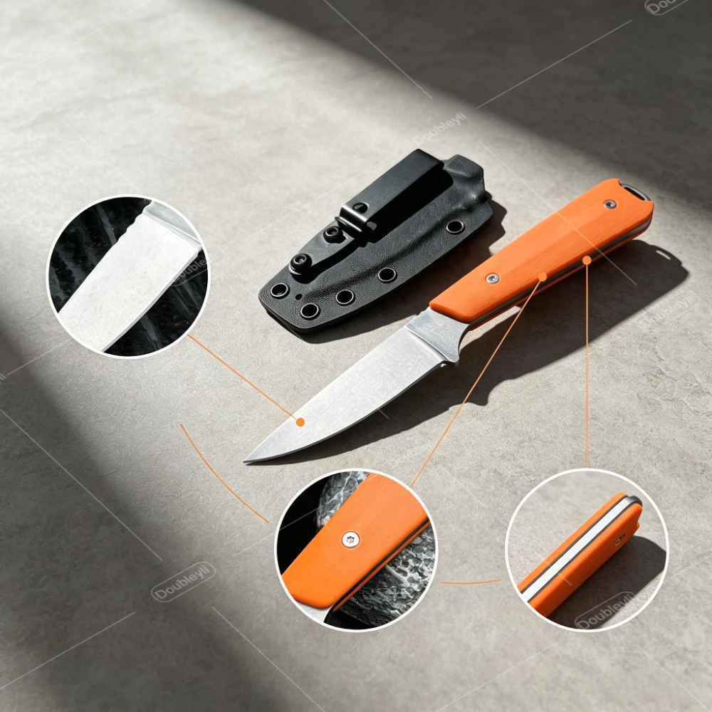 Sturdy Durable Practical Outdoors MeatEater Straight Knife Fishing Hiking Wilderness Camping Cooking Multi‑functional EDC Knife