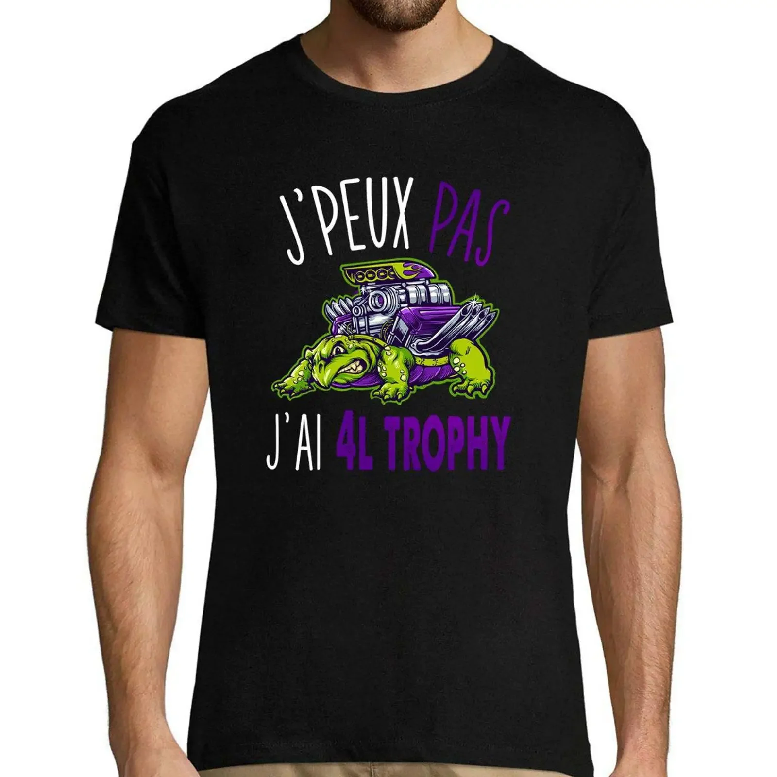 J'peux Pas J'Ai 4 L Trophy Humour T Shirt Funny for Original Idea vintage Washed Versatile fashion Stylish
