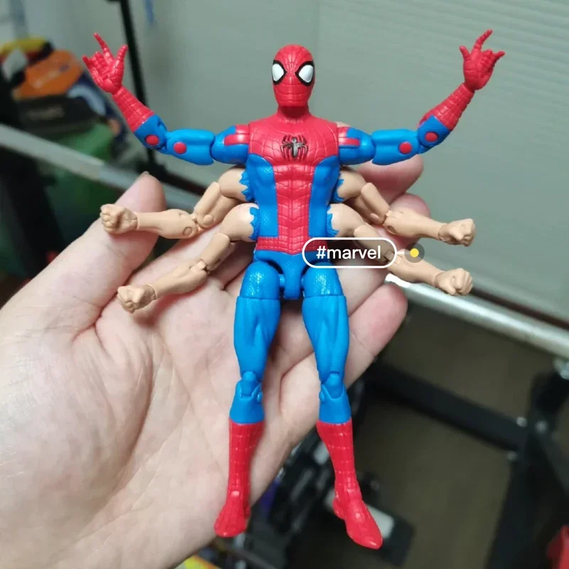 6-inch Anime Six Arms Spiderman&morbius Action Figures Marvel Legends Figurine Model Doll Kids Movable Toy Collection Gifts