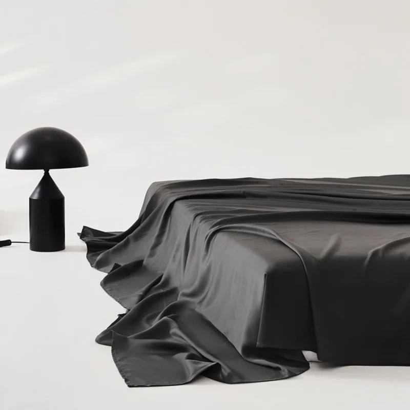 

Bed Top Sheet Us Queen Size Black Flat Sheet ,Silky Lyocell Cool Breathable Bed Linens Home Bedding OEKO 228*259cm/90*102in 1pc