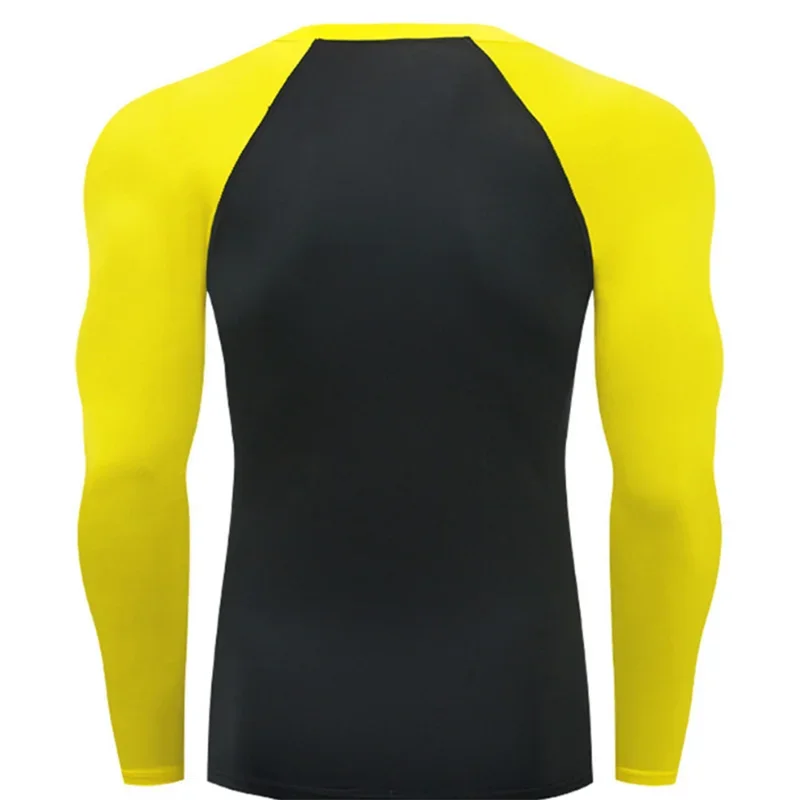 Herren Rundhals Schnelltrocknend Langarm Kompressions-Sportshirt Fitness Enganliegendes T-Shirt Laufshirt Casual Frühling Und Herbst – Detail 3