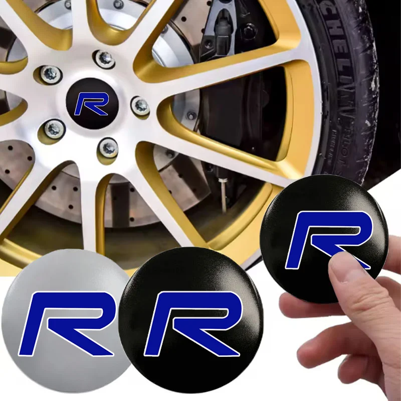 Aluminum Car Hub Cap Badge Wheel Center Stickers For Volvo R XC40 XC60 R-Design EX30 S60 V60 B5 S90 V90 RD car Accessorie