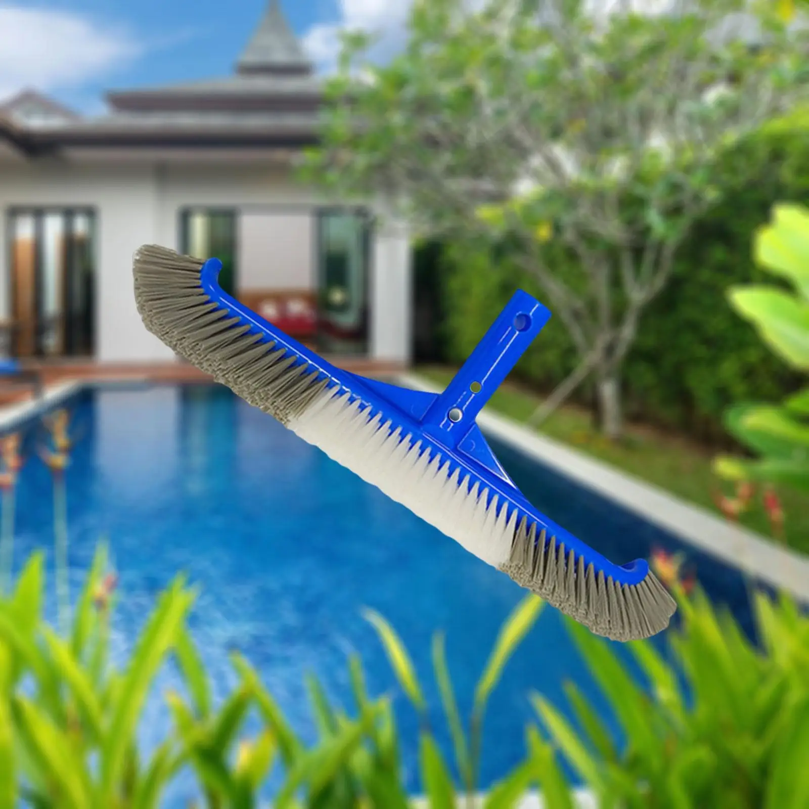 Pool Cleaning Brush Curved Edge Attachment,Scrub Brush Replacement Wall Brush Nylon Bristle Brush for Washing,Hot Tub,Bathtub