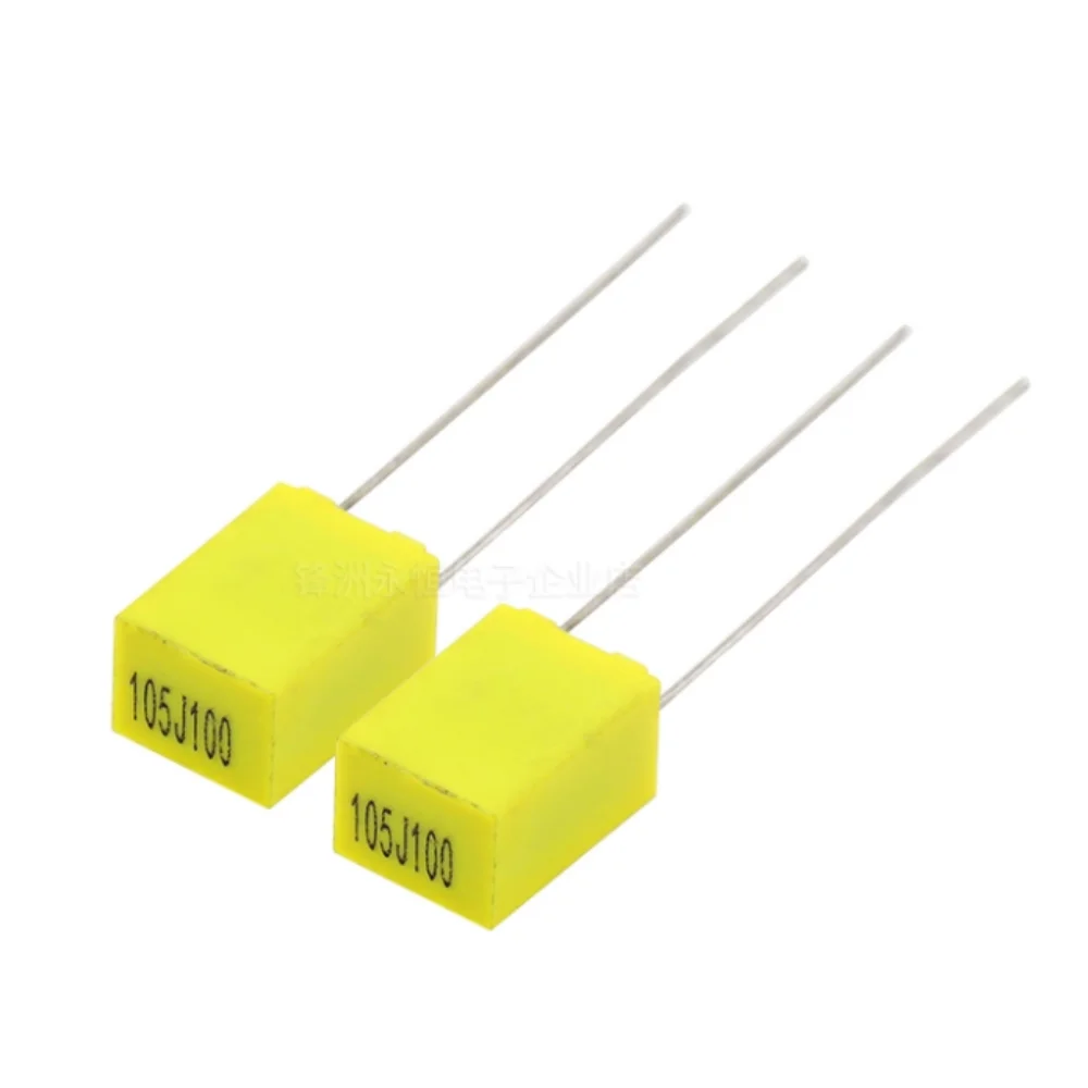 10PCS Yellow correction capacitance 100V105J 1UF higher positive capacitance 105J100V