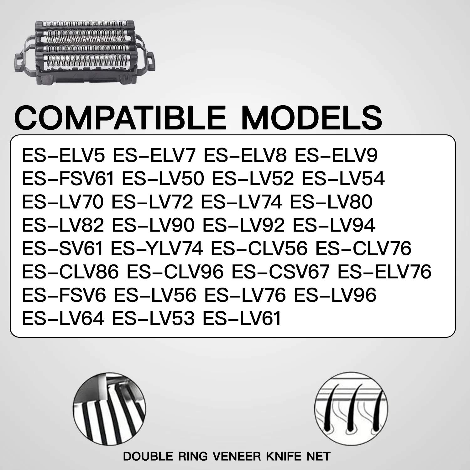 Electric Shaver Heads for Panasonic Shaver Replacement Foil and Blade Cutter Head for Panasonic ES-ELV5,ELV7,ELV8,ES-LV61
