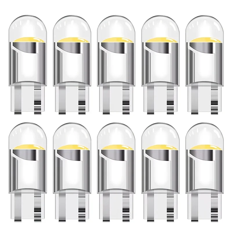 10/20 Stück Auto-LED T10 W5W Canbus Glas COB 6000K Leselampe Markierungsleuchte Kennzeichenbeleuchtung 168 194 192 DC 12V Weiß