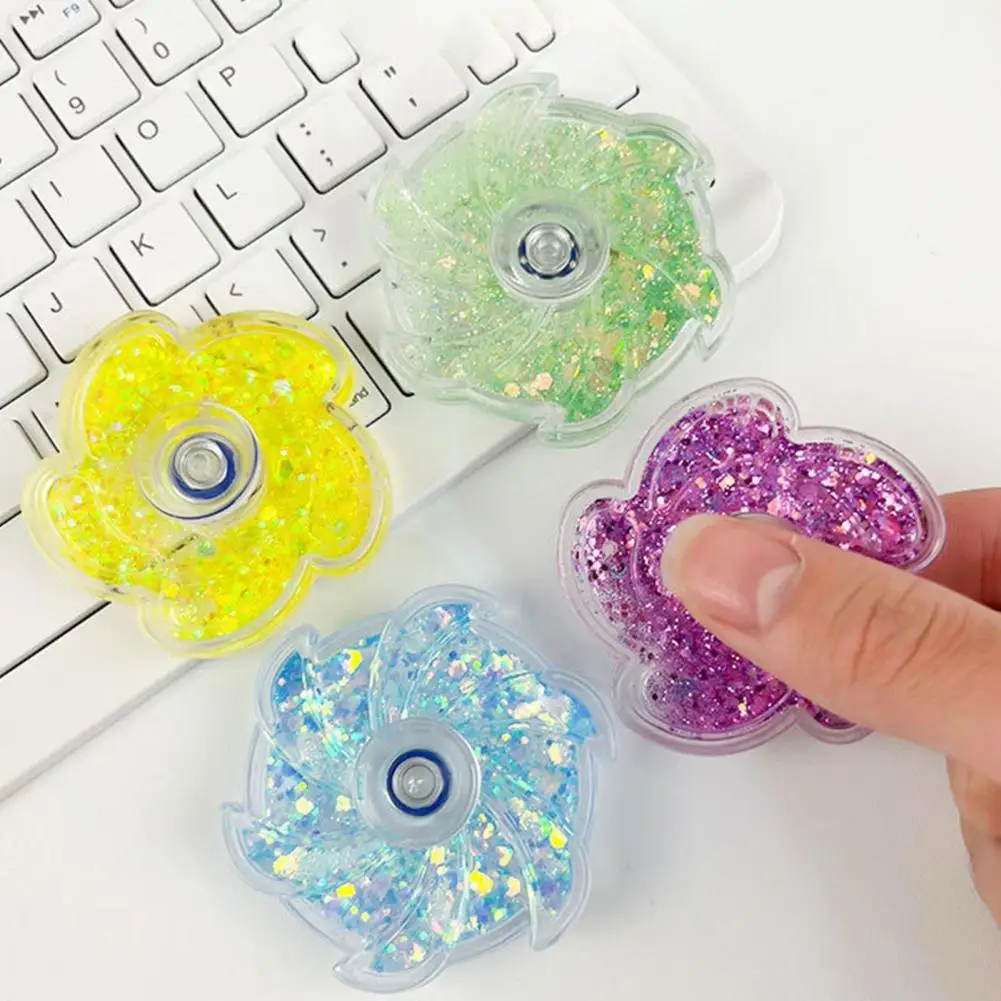 Stress abbau Spinner Zappeln Spinner Spielzeug Glitter Treibsand Blume Spinner Zappeln Spielzeug für Stress abbau Finger für Kinder