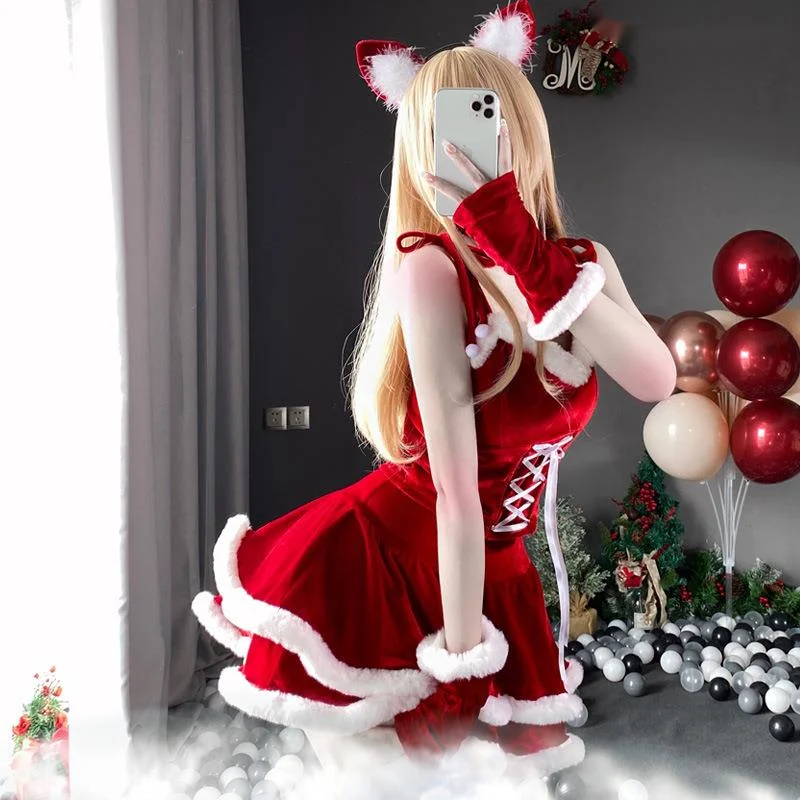 Kerstuniform Wit gedurfd sexy Halloween kostuum Meid cosplay Bunny Nieuwjaar Kerstkostuum