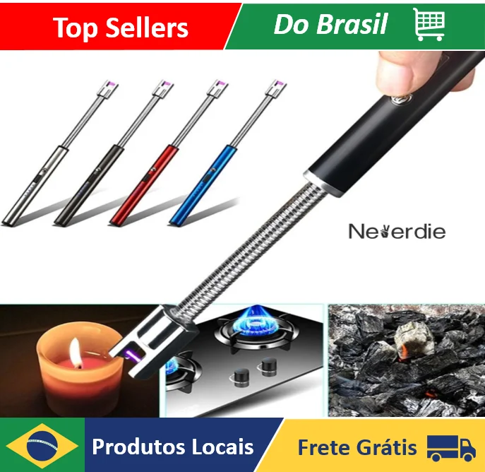 Encendedor electrónico recargable por USB, encendedor para barbacoa, tienda de malezas, encendedor eléctrico, Encendedor recargable por Usb