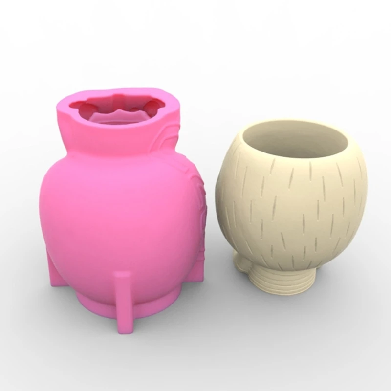 Candlestick Epoxy Casting Mold Silicone Face Flower Pot Mold DIY Pen Holder Mold