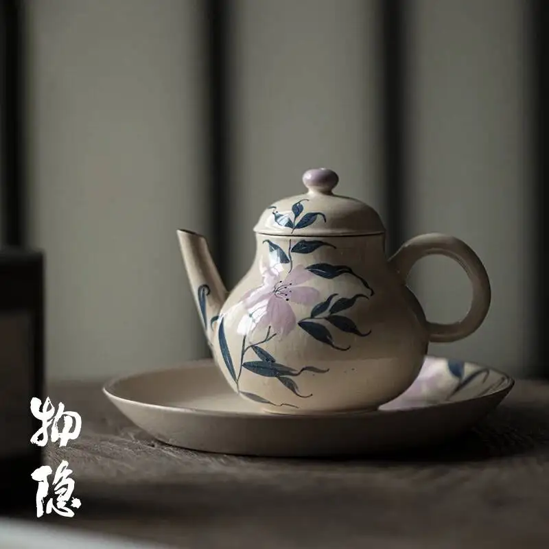 Wuyintang Vintage Hand Painted Clay Teapot With Image Of The Fallen Goddess Xiangfei Household Handheld Brewing Pot Single
