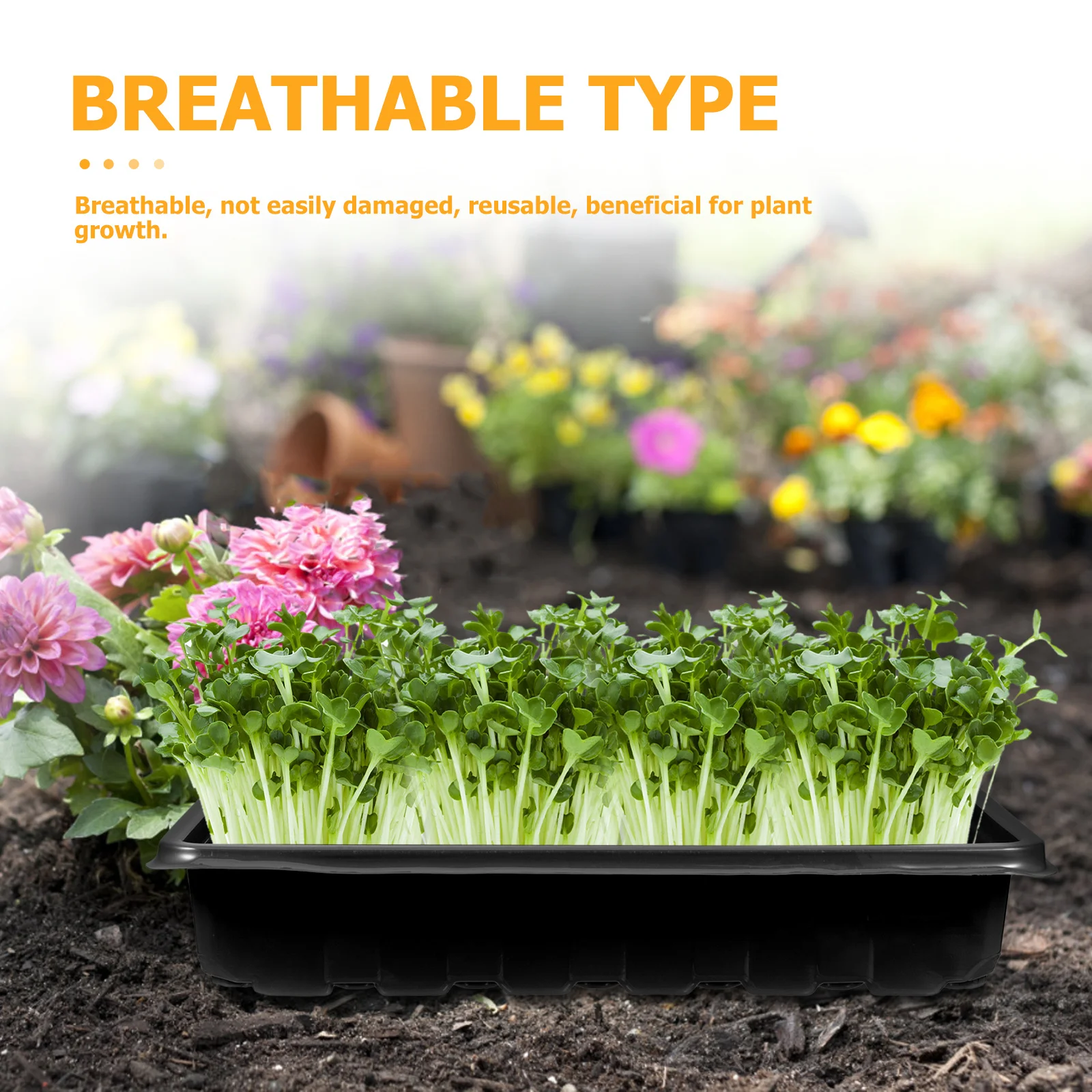 

Seedling Tray Reusable Pet Breathing Plant Growing Tray For Indoor Garden Nursery Starter Germination Plate Flower