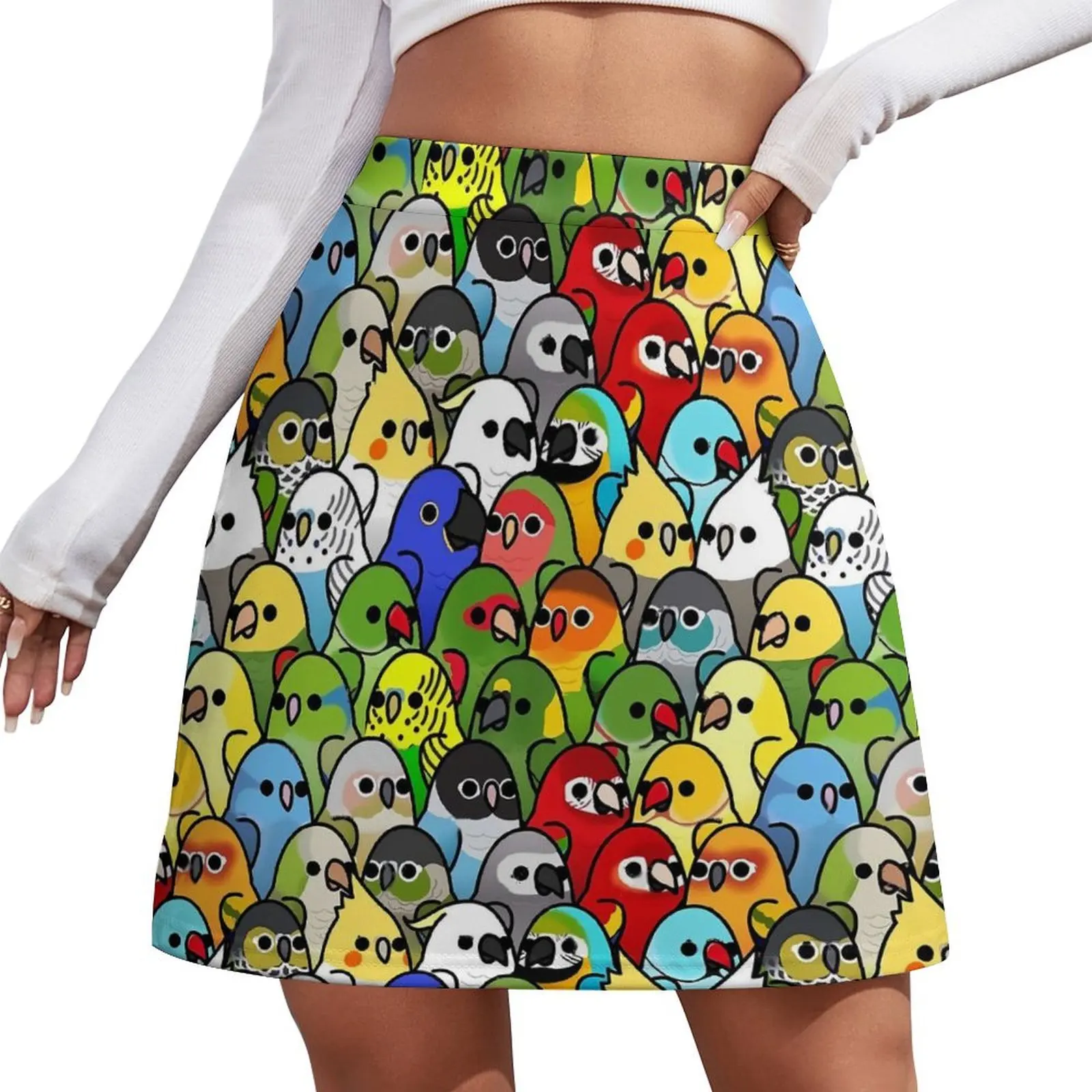 

Classic Bird Squad Skirt Summer Too Many Birds Y2K Casual A-line Skirts Cute Mini Skirt Female Custom Oversized Bottoms