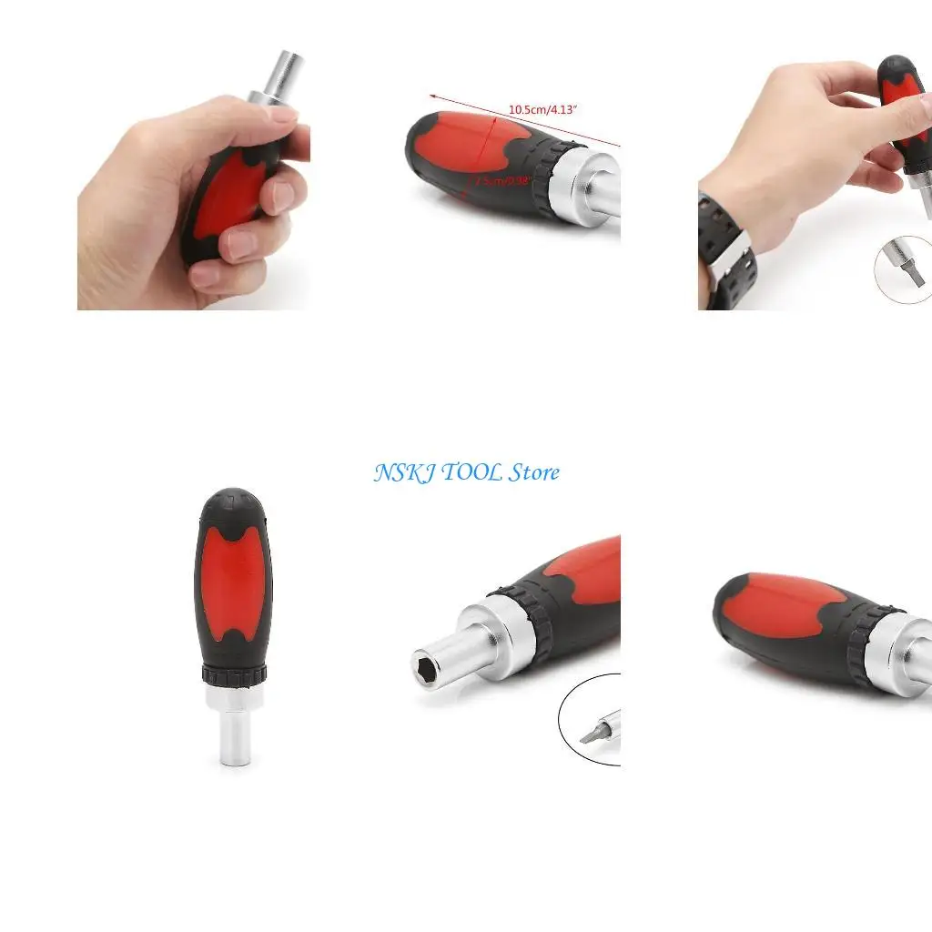 

L8RC Ratchet Wrench Screwdriver Ratchet Handle Screw Driver Carbon Steel 6.35mm