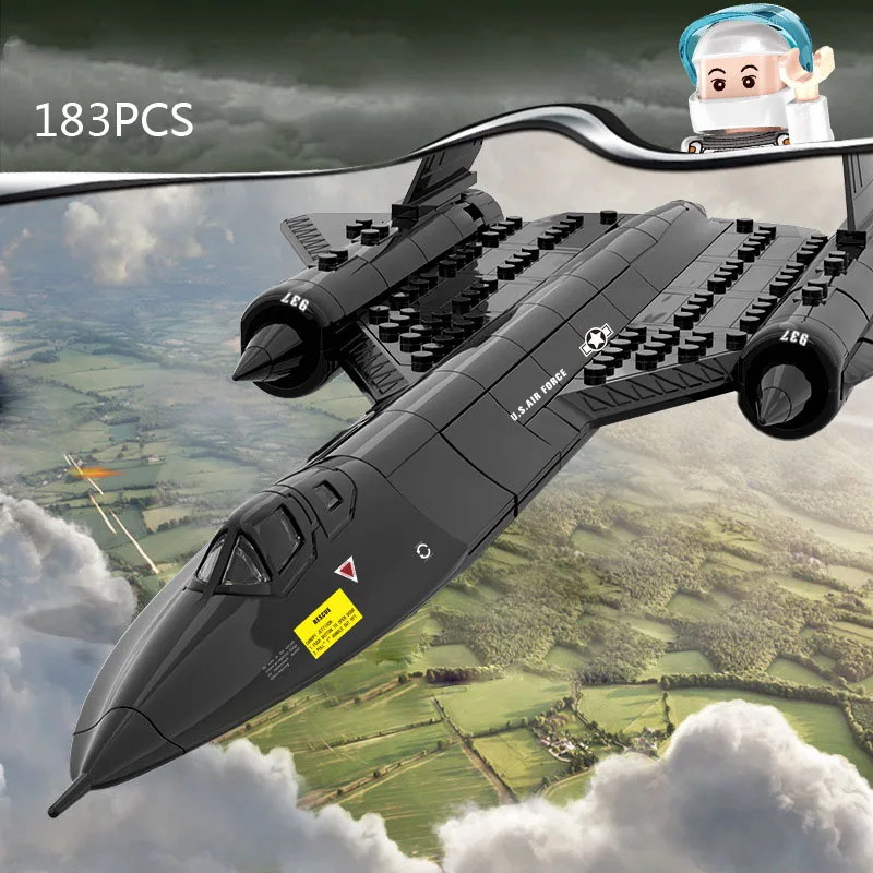 

United States Military Vehicle SR-71 Blackbird Assemble Model Building Block WW2 Army Figures Brick Reconnaissance Aircraft Toys