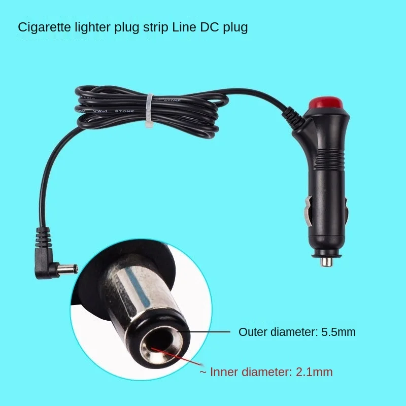 

Car DC 12V 24V DC2.1 3.5mm Plug Cigarette Lighter Power Adapter with Switch 1/ 3 Meters Cable for E Dog GPS Radar