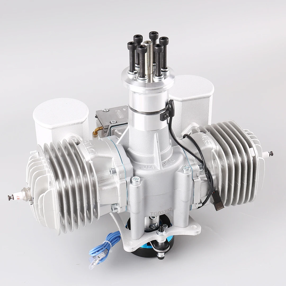 DLE170 170CC Twin Cylinder Two Stroke RC Engine 180W Power Generation System For RC Drone Fixed Wing Aircraft