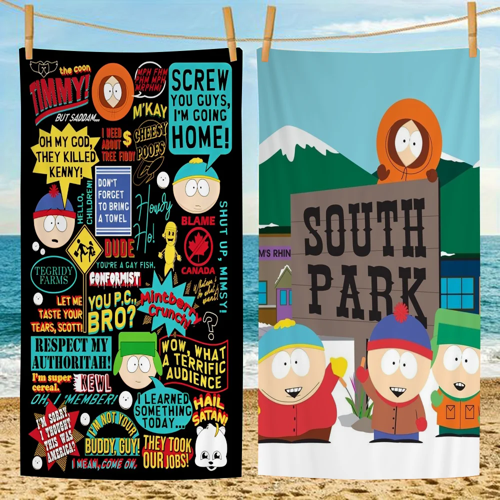 South Cartoon Parke Microfiber Beach Towel Absorbent Quick dry Soft Yoga Swimming Resort Mountain Climbing Towel