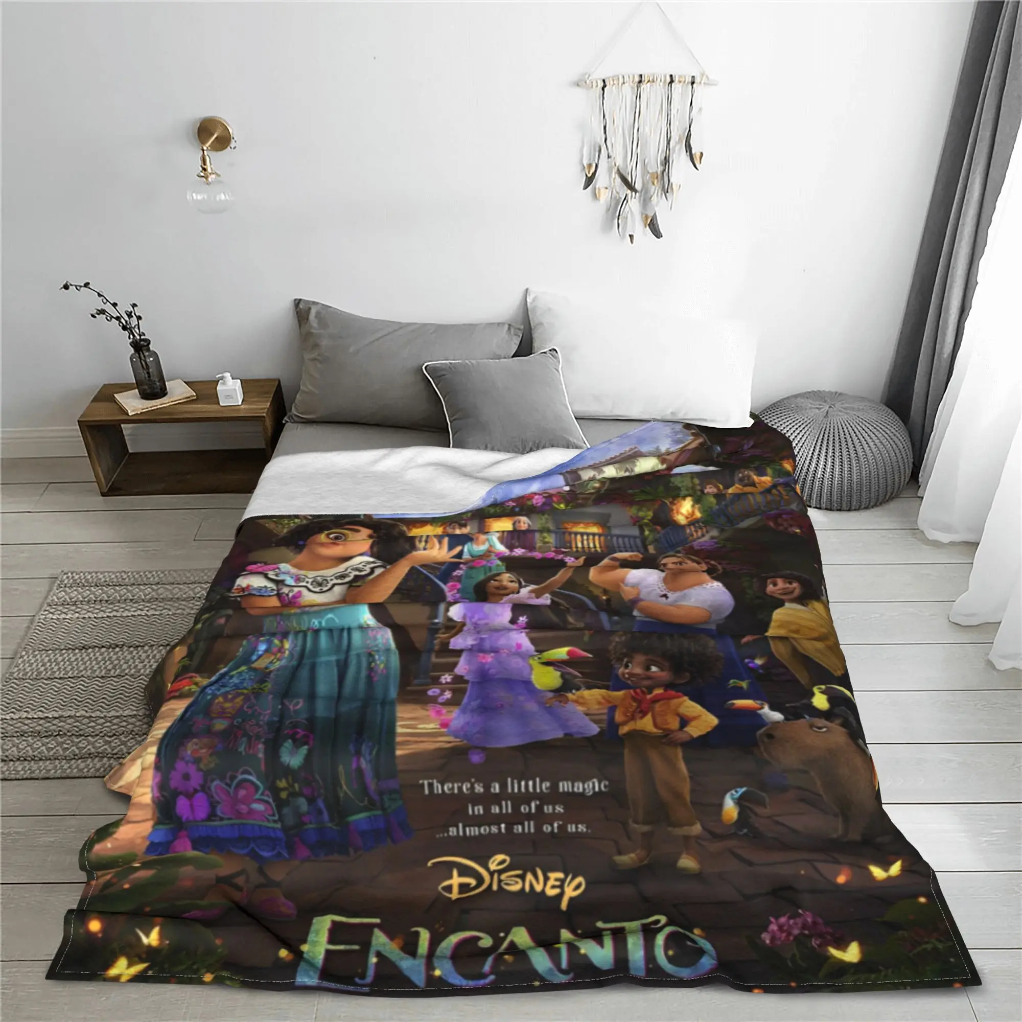 Encanto Mirabel Madrigal Blankets Velvet Winter Magic Cartoon Portable Lightweight Thin Throw Blanket for Car Bed Rug Piece