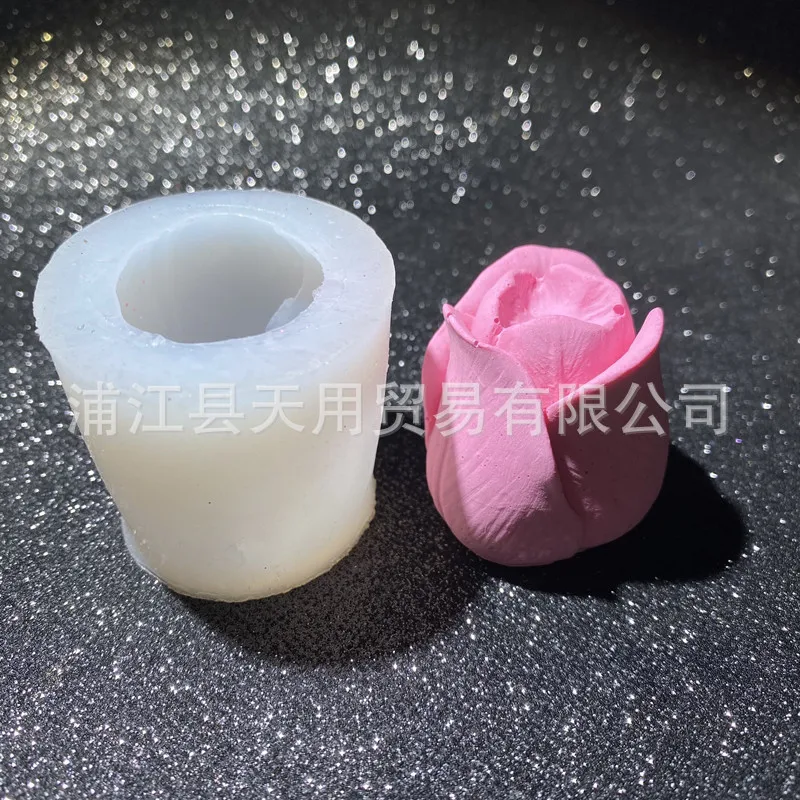 Diy 3d Tulip Flower Handmade Soap Epoxy Mold Aromatherapy Gypsum Candle Fragrant Stone Ornaments Decoration Silicon Mould 15-959