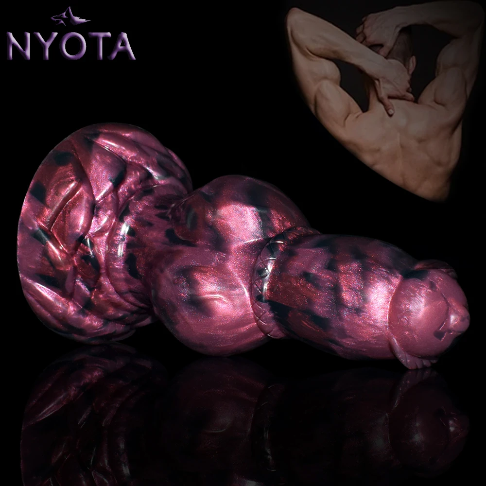 NYOTA Dildo realistico spesso per uomo donna giocattoli del sesso Plug anale pene in Silicone rosa cazzo vaginale G Spot massaggio forniture per adulti