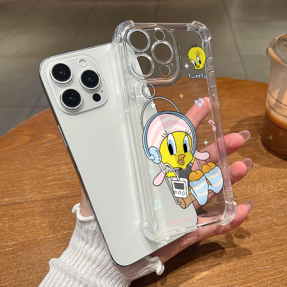 Cartoon Bird TweetyBirds Phone Case for Apple iPhone 17 Air 16 15 14 Plus 13 12 11 Pro Max Anti-drop Soft Transparent Cover