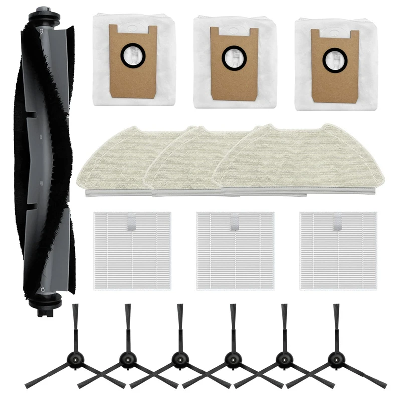

A13R-Accessories Replacement For Airrobo T20+ Robot Vacuum Main Brush Side Brushes HEPA Filters Mop Pads Dust Bags