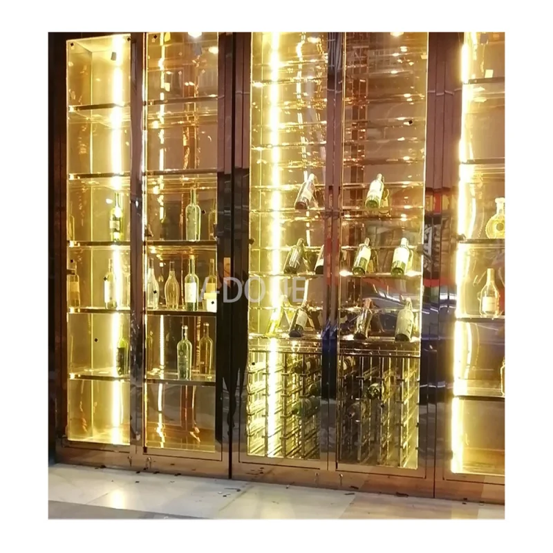 

Customize.Stainless Steel Electronic Refrigerated Wine Cabinet Wall-Mounted Bar Wine Cabinets Home Hotel Elegant Living Room