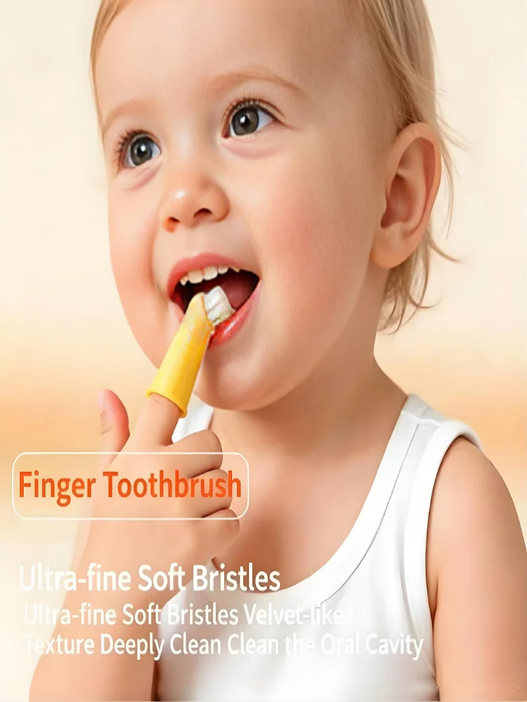 New Silicone Finger Toothbrush for Baby Ultra Soft Teeth Tongue Cleaning Brush for Oral Care(Ages 0-3)
