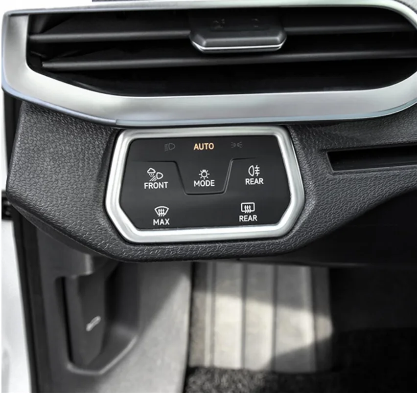 ل VW Volkswagen ID.4 ID4 2021 2022 اكسسوارات لوحة القيادة التيار المتناوب منفذ الهواء كوب ماء غطاء لوحة الكسوة الفولاذ المقاوم للصدأ #4