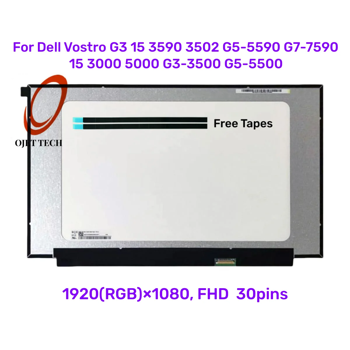 

15,6-дюймовый FHD для Dell Vostro G3 15 3590 3502 G5-5590 G7-7590 15 3000 5000 G3-3500 G5-5500 Сменная матрица ЖК-экрана