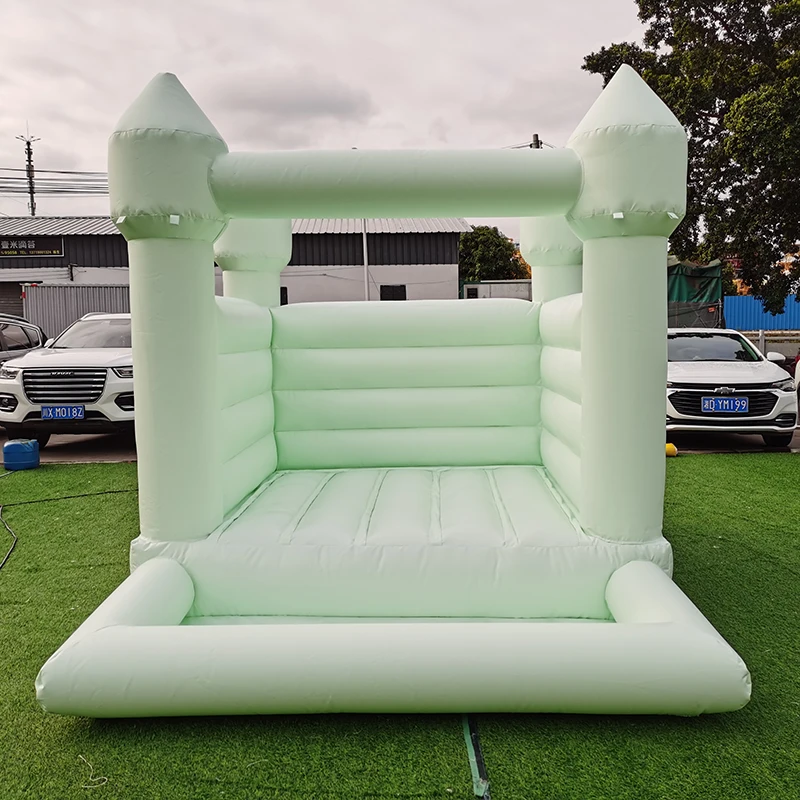 2.5M 100% Vinyl PVC Green Inflatable Bounce Houses With Ball Pit Jumping Castles Bouncy Castle For Children Birthday Party Game