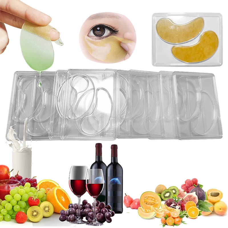 2/5/10/12/24/25 par/lote portátil reutilizable máscara de ojos parche bandeja placa transparente DIY máscara de ojos molde para máscara de frutas y verduras