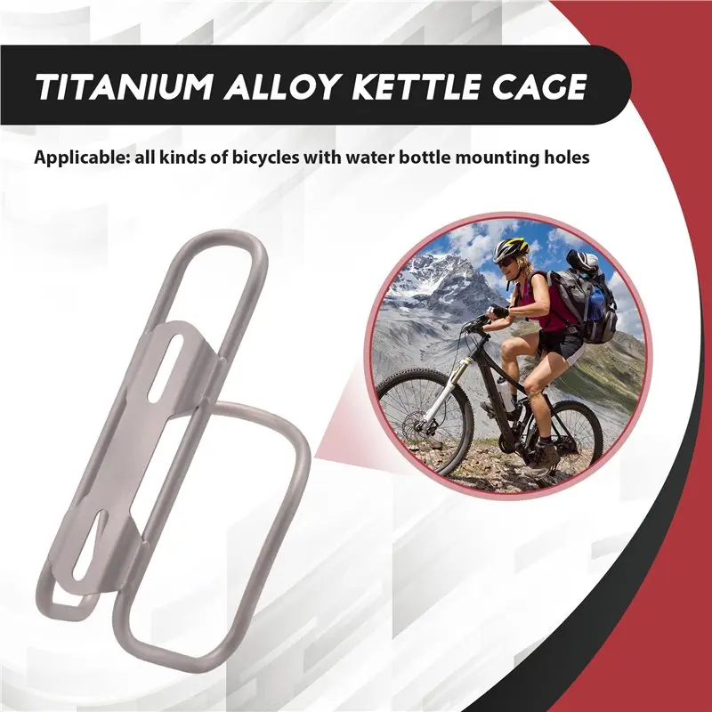 AA75-دراجة غلاية رف سبائك التيتانيوم جوفاء ركوب زجاجة ماء قفص حامل مع مسامير دراجة الدراجات أجزاء نمط أ #6