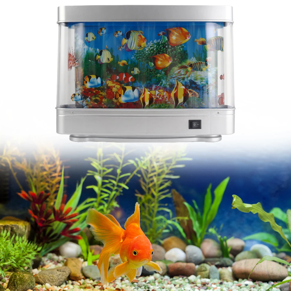 LED Artificial Aquarium Night Light Dynamic Fake Fish Tank Light Tropical Fish Sensory Aquarium Lamp for Home Decor