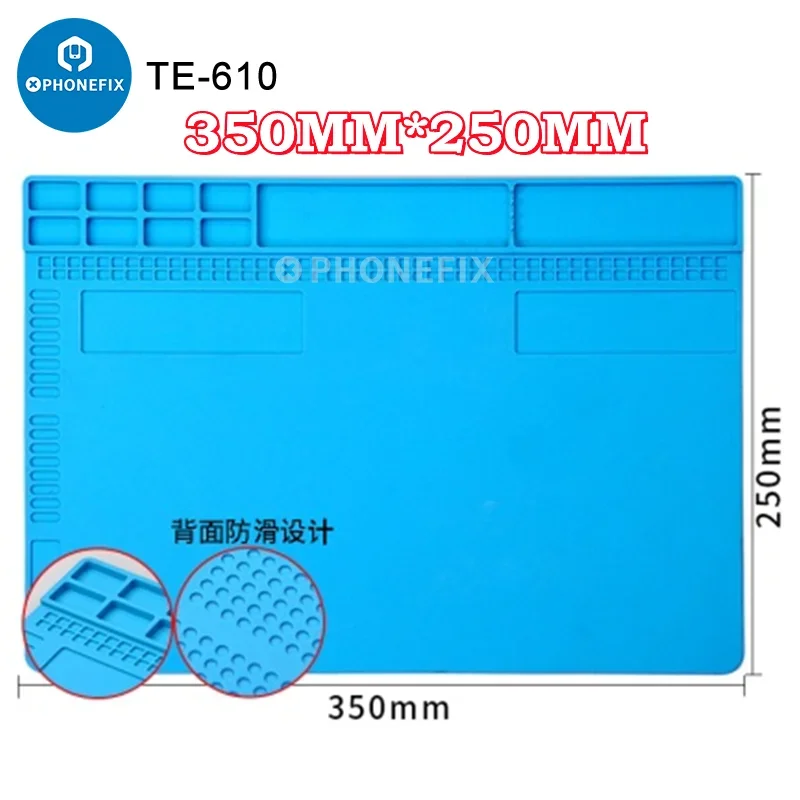 Imagem -04 - Tapete de Solda de Silicone Grosso e Durável Esd Almofada de Trabalho de Isolamento Térmico para Casa pc Telefone Plataforma de Manutenção Industrial