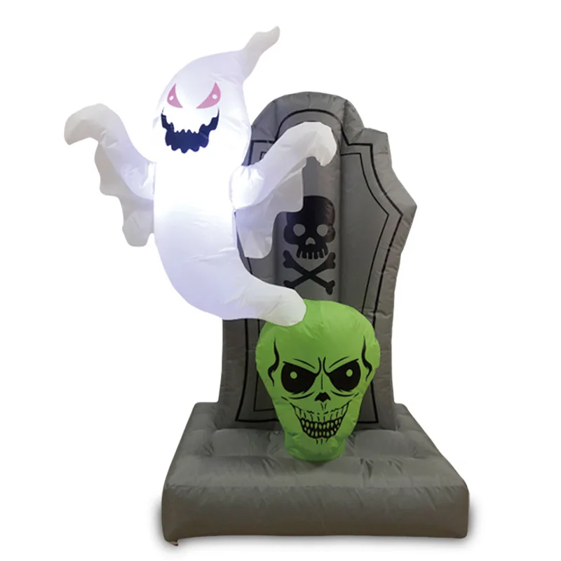 

1.5M Halloween Inflatable Ghost, Tombstone, Green Skull, Glowing Air Model, Horror Atmosphere