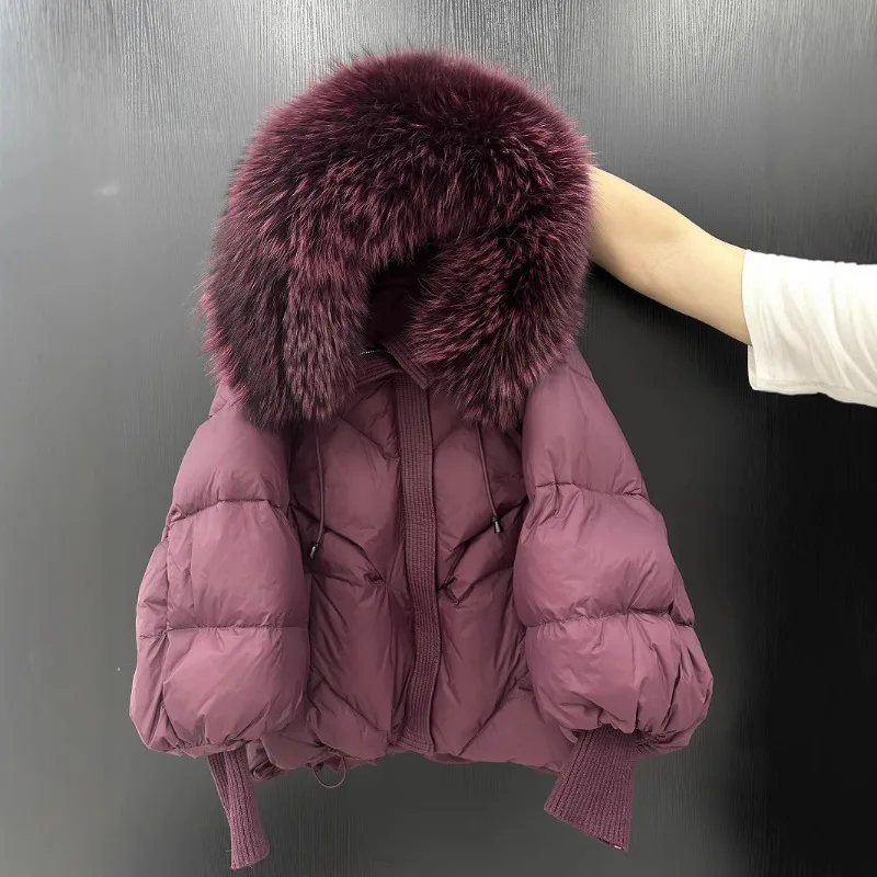 Women's Winter Down Jacket White Duck Feather Collar Short Thickened Retro Simple Comfortable Leisure Fashion Niche Niche Skinny