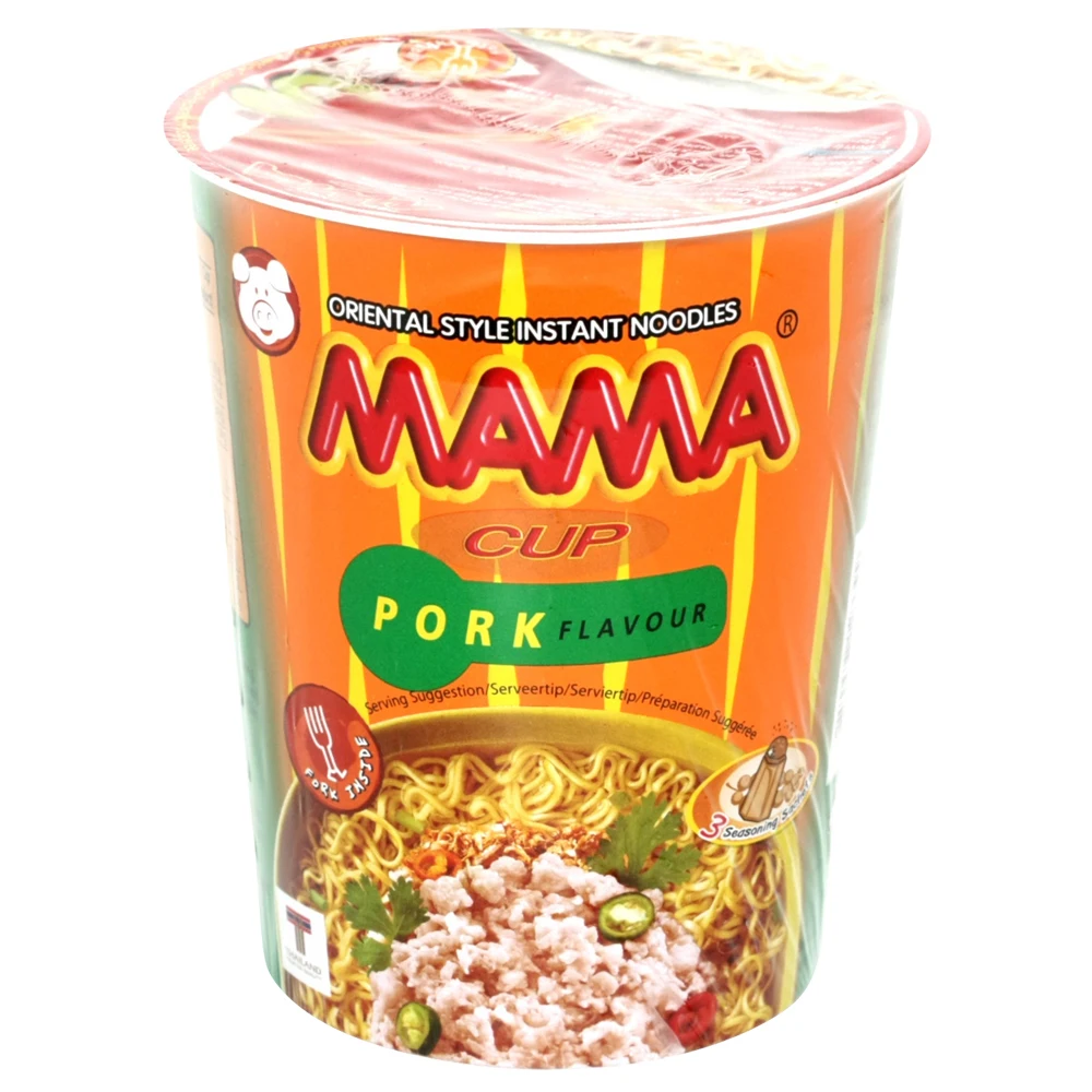 ماما ماما كوب شوكة نكهة 70 جرام 4-حزمة/12-حزمة حدد شراء كوب رامين تايلاندي نكهة لحم الخنزير رامين #1