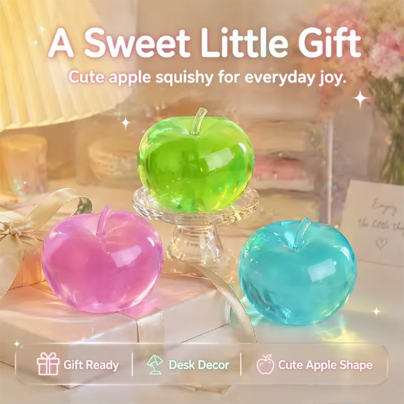 Slow Rebound Apple Stress Ball Soft Squeeze Anger Vent Toy Sensory Anti Anxiety Fidget Toy Ideal Christmas Present For All Ages