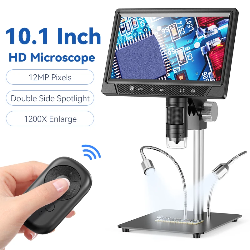 Digital Microscope Camera 1200X 1920P Coin Microscope Magnifier with 10.1