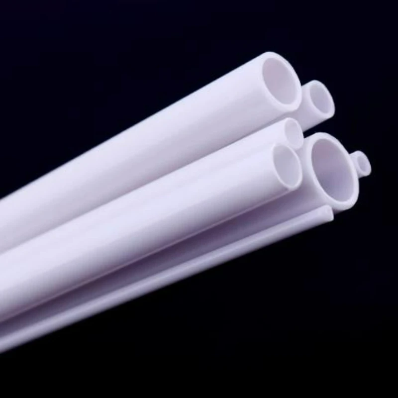 ABS Round Pipe Tube Length 250/500mm Hollow Plastic Hard Rubber Tube for Building Structure Model OD 2/3/4/5/6/8/10/12mm
