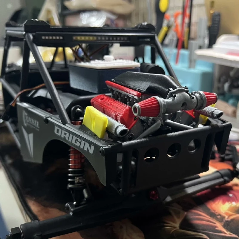 نموذج محاكاة ديكور المحرك الخلفي للسيارة لـ 1/10 1/8 VP OPTIC H10 KIT رف الأنابيب تسلق السيارة