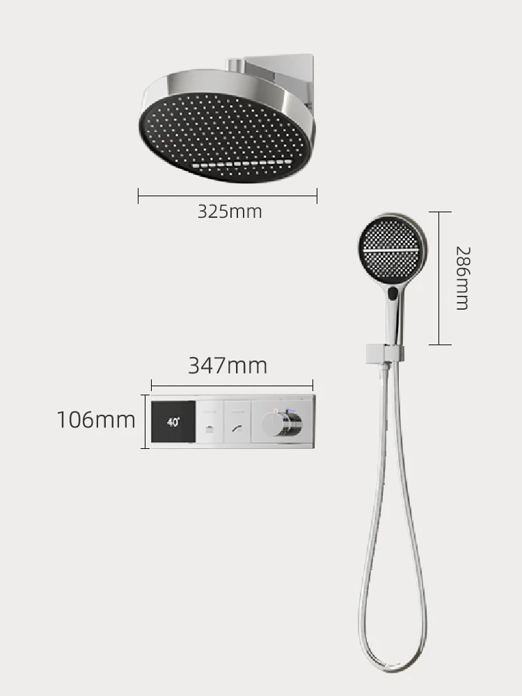 Embedded multifunctional shower head kit, household all copper pressurized nozzle, simple pre embedded bathroom